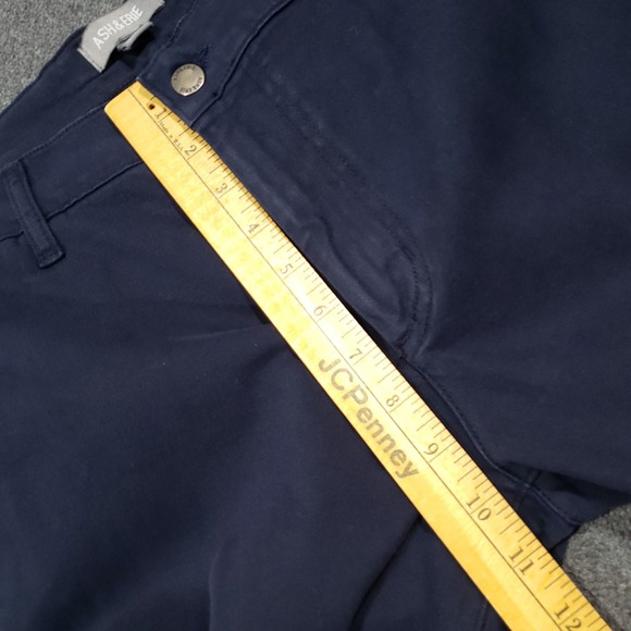 ASH & ERIE Chino Pants Mens 32x29 Navy Blue Flat Front Casual Trousers - Picture 7 of 11